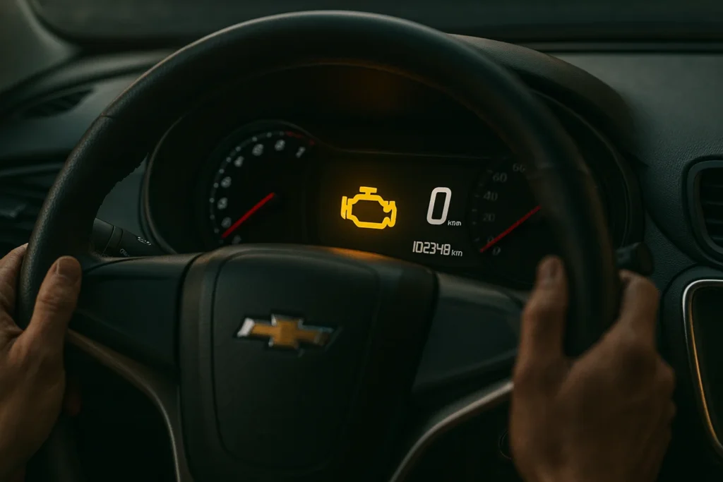 Luz injeção acesa no painel do carro