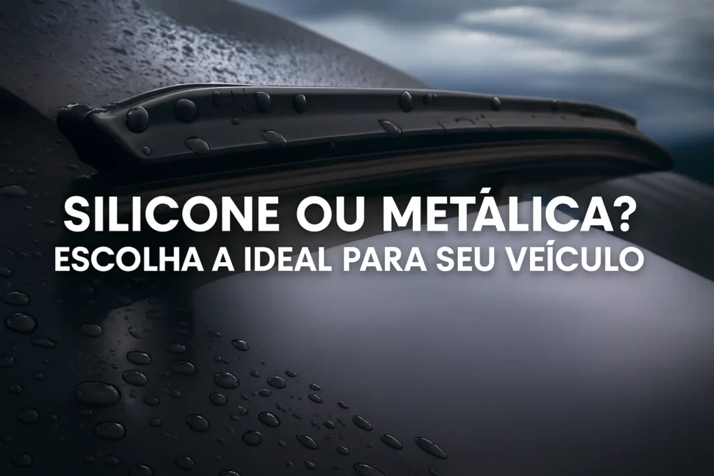 Uma palheta de para-brisa num carro mostrnado seu design do tipo 'flat' e mais aerodinâmico.