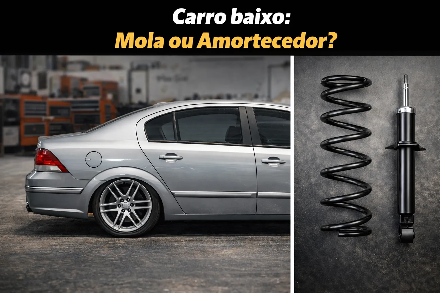Carro baixo ou "arreado"? Entenda se o problema são as molas ou os amortecedores