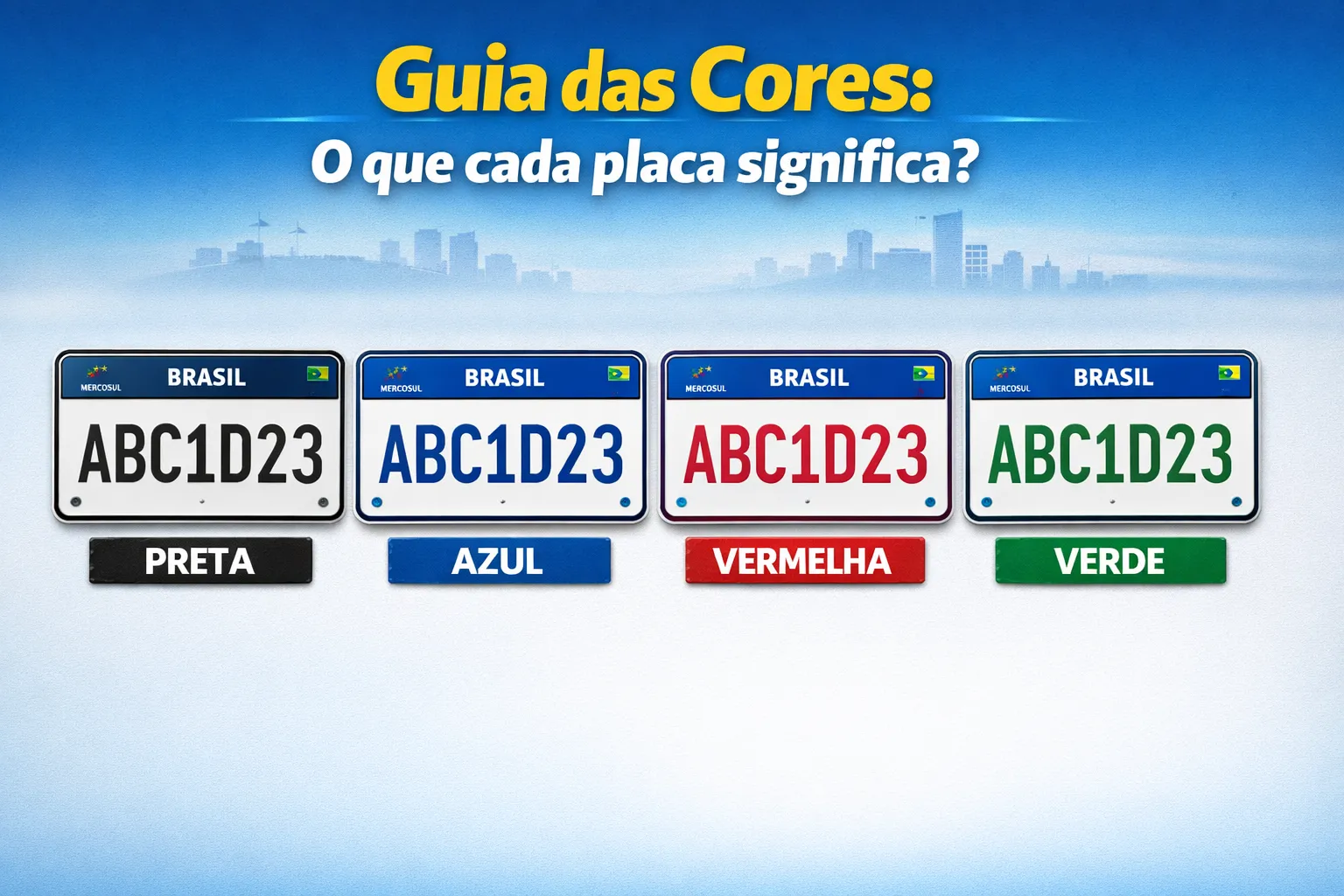 Cores das Placas de Carro: O que Significa a Preta, Vermelha, Azul e Mais?
