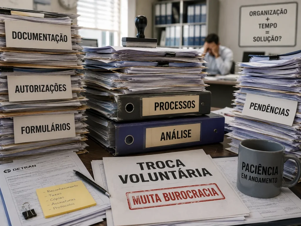 Burocracia do detran sobre a troca voluntária
