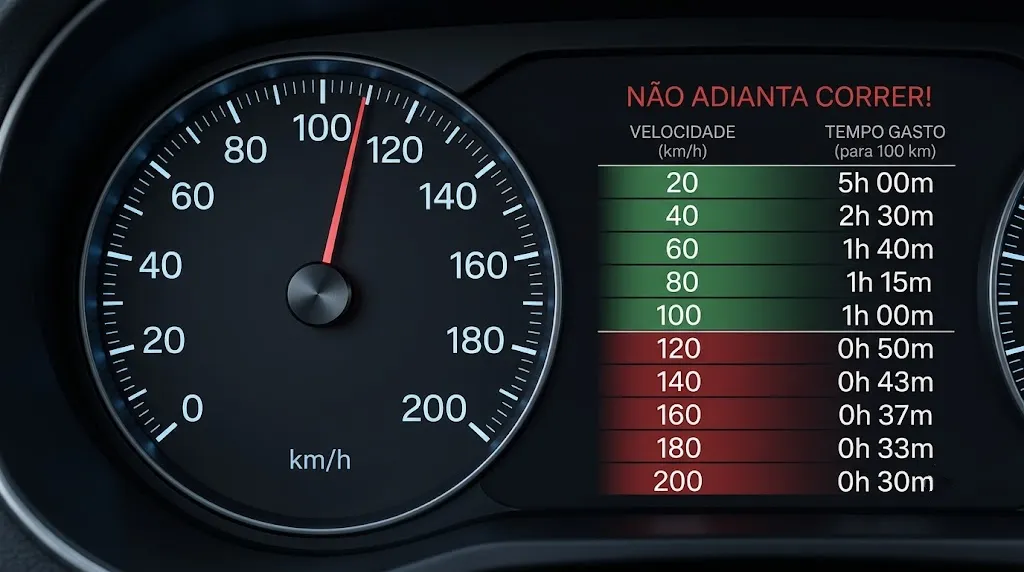 Velocímetro ilustrativo não adianta correr