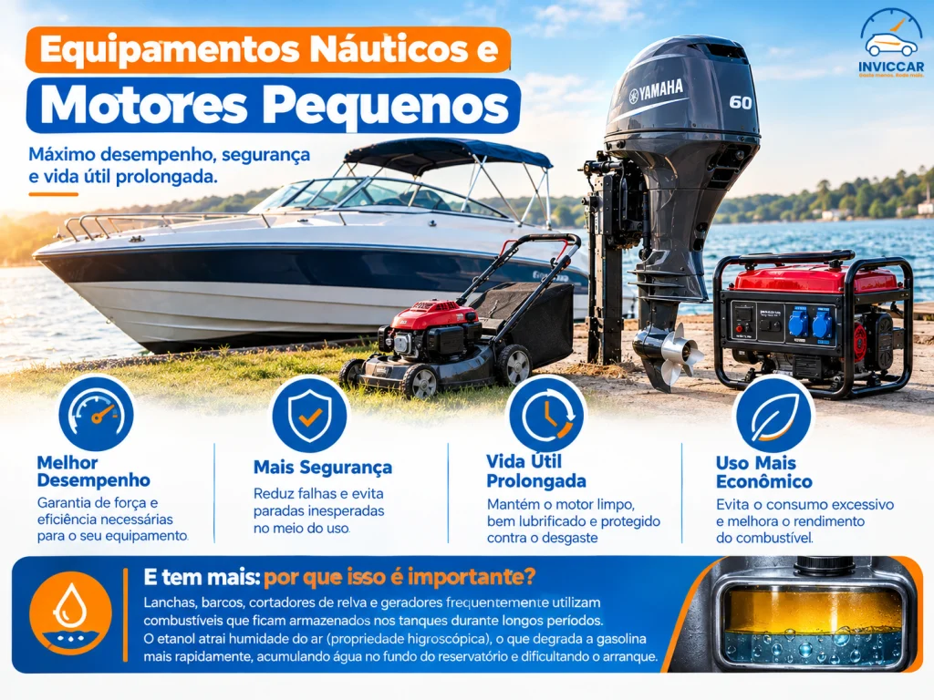 Infográfico mostrando os equipamentos náuticos explicando seus benefícios e suas desvantagens
